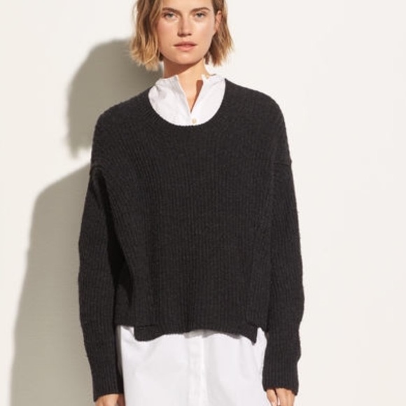 Vince Sweaters - Vince | Overlap Panel Crew Oversized Wool Sweater
